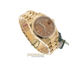 Rolex DayDate President Cognac ref. 118238 oro giallo 18kt nuovo